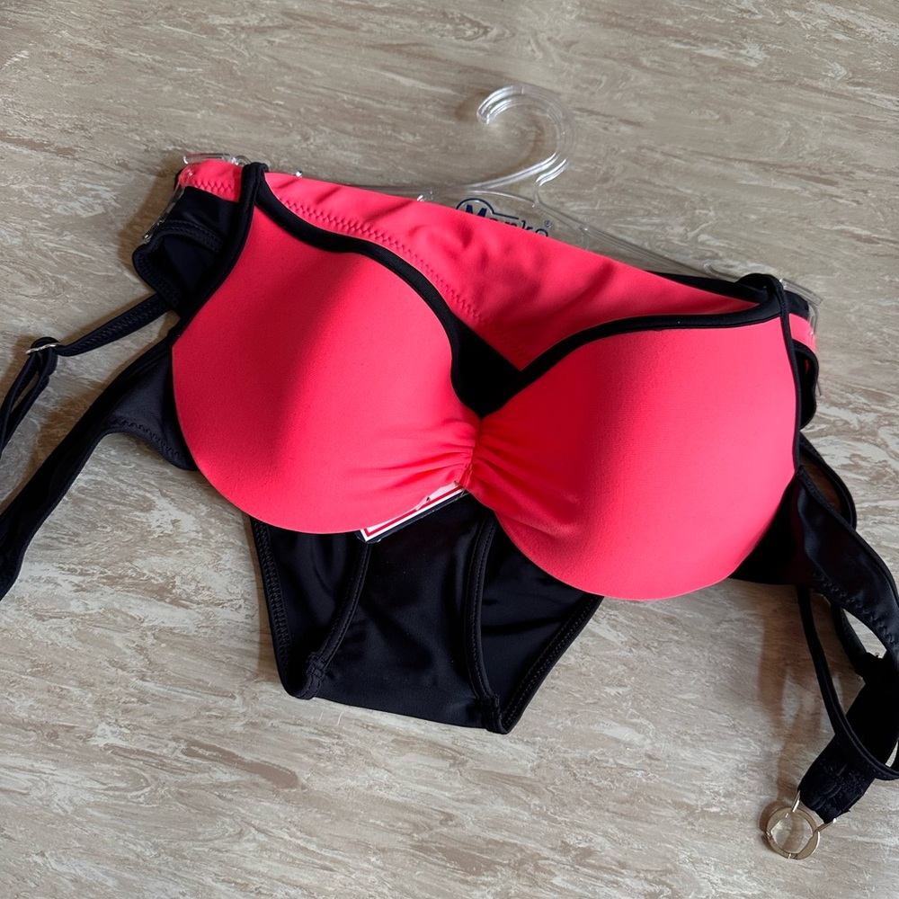 Neon coral swimsuit